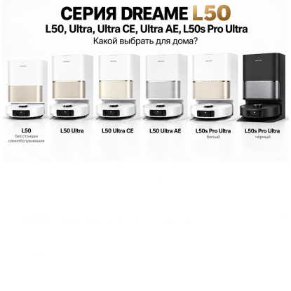 Сравнение Dreame L50: Ultra CE, Ultra, Pro Ultra, L50s Pro Ultra и L50 Ultra AE - что выбрать в 2026 году?