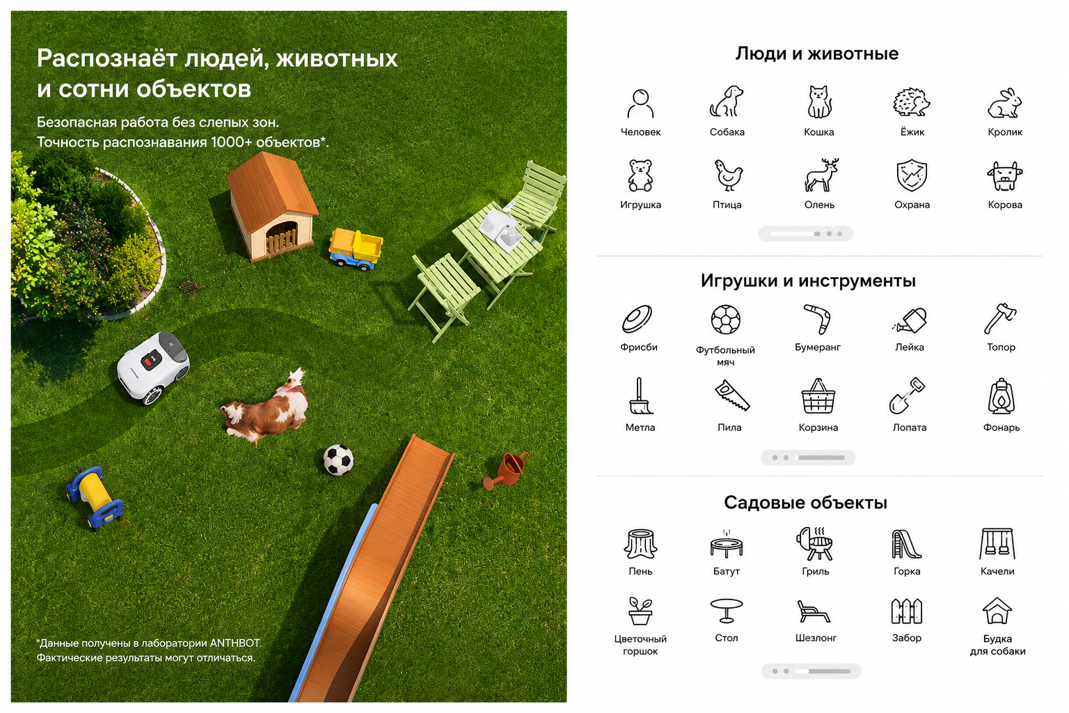 Кошение параллельными линиями ANTHBOT Genie 800 ANTHBOT Genie 800 косит газон ровными параллельными линиями