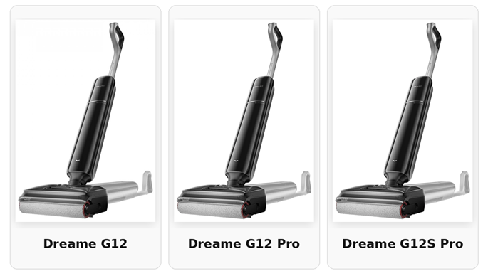 три модели Dreame G12, G12 Pro и G12S Pro