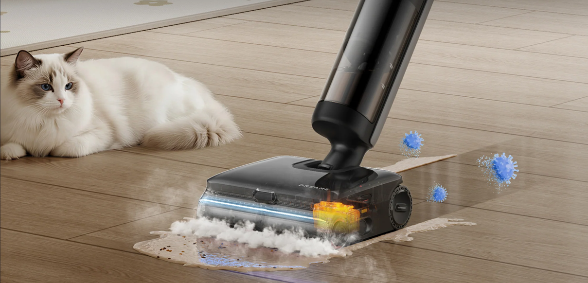 Паровая очистка SaunaClean 200 °C в Dreame H16 Steam