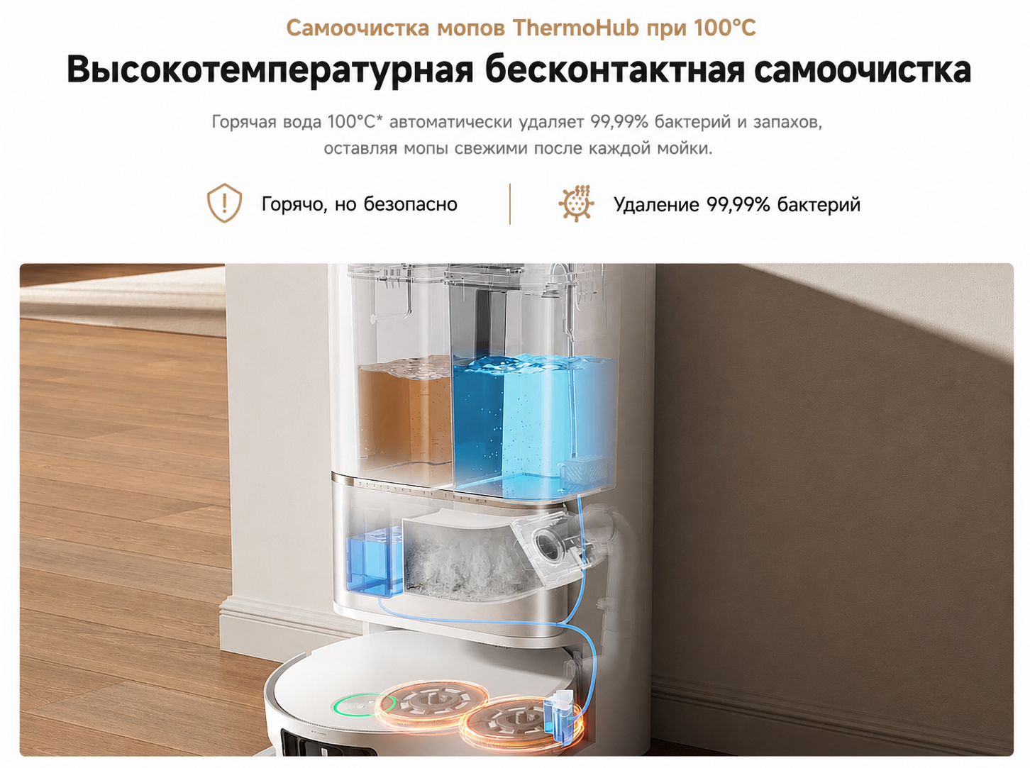 Автоматическая очистка и обслуживание на станции Dreame L60 Ultra
