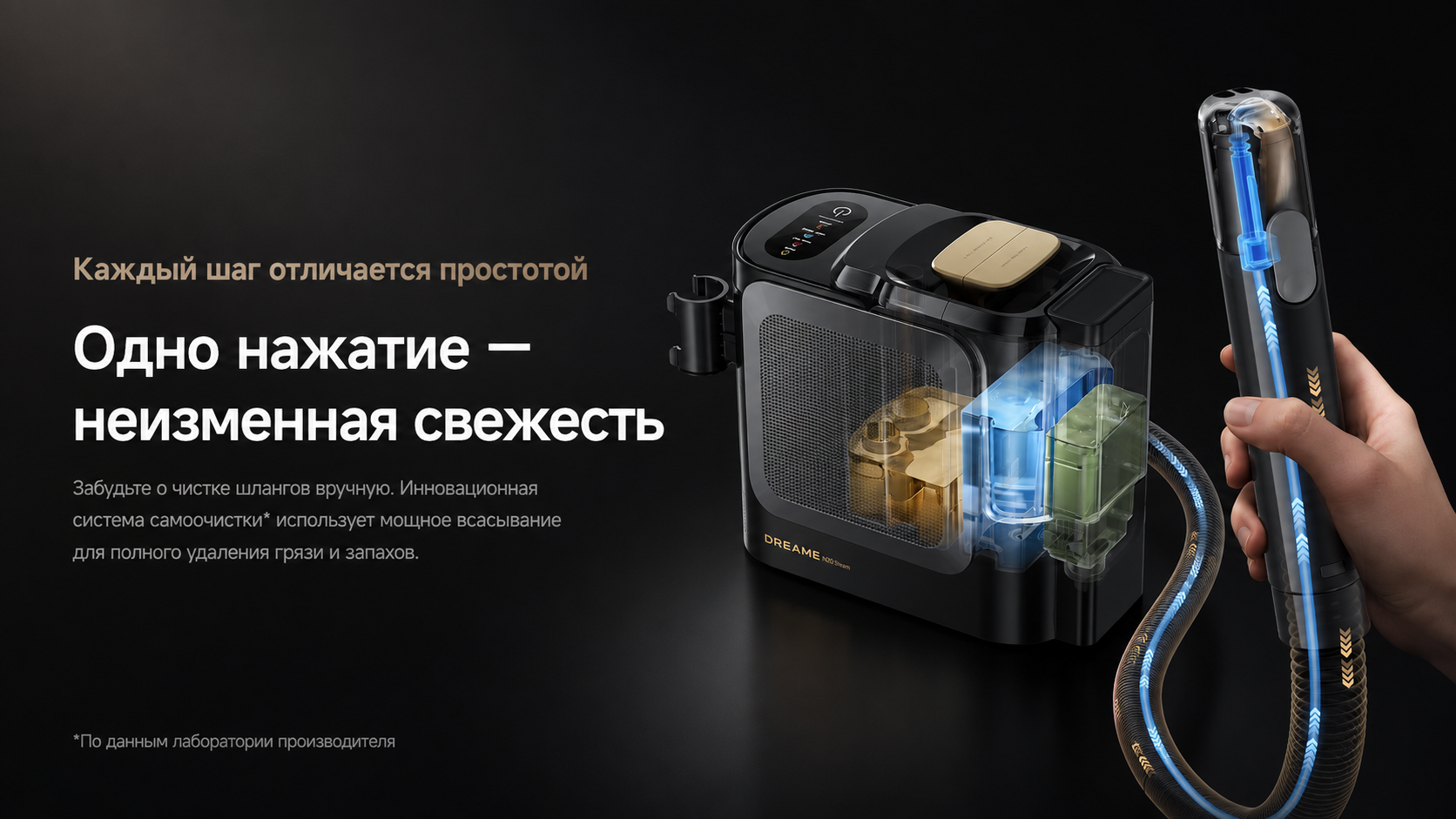 Самоочистка шланга Dreame N20 Steam