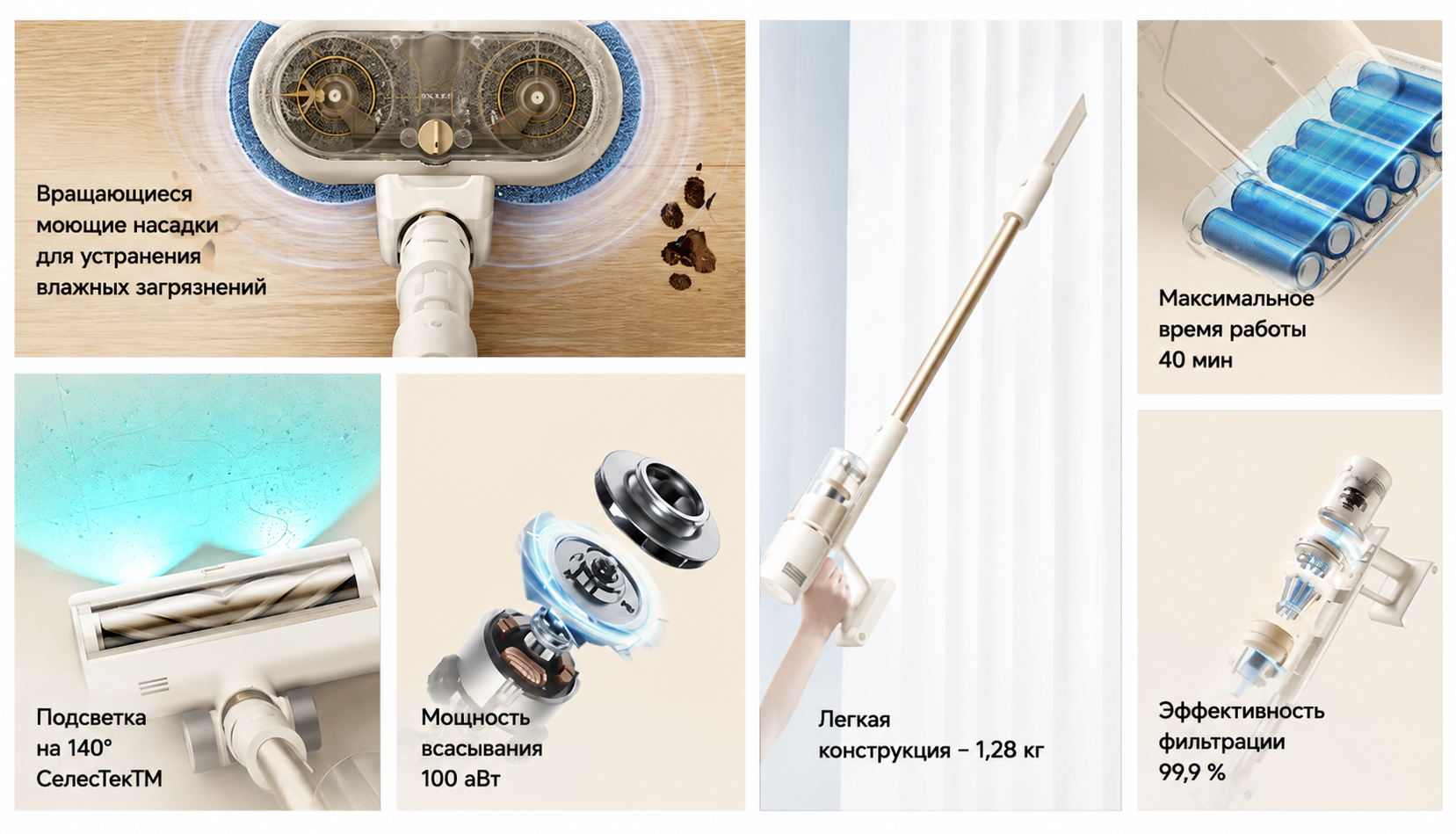 Беспроводной пылесос Dreame R10S Essential Aqua VRV65F RU