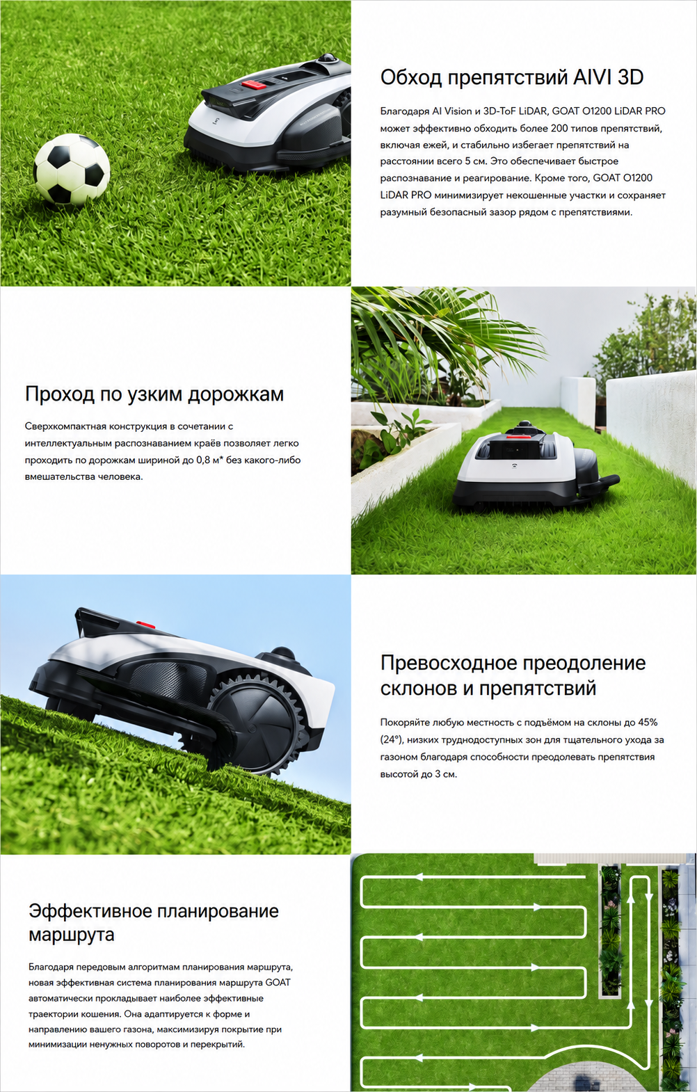 Робот-газонокосилка ECOVACS GOAT O1200 LiDAR PRO MR2508