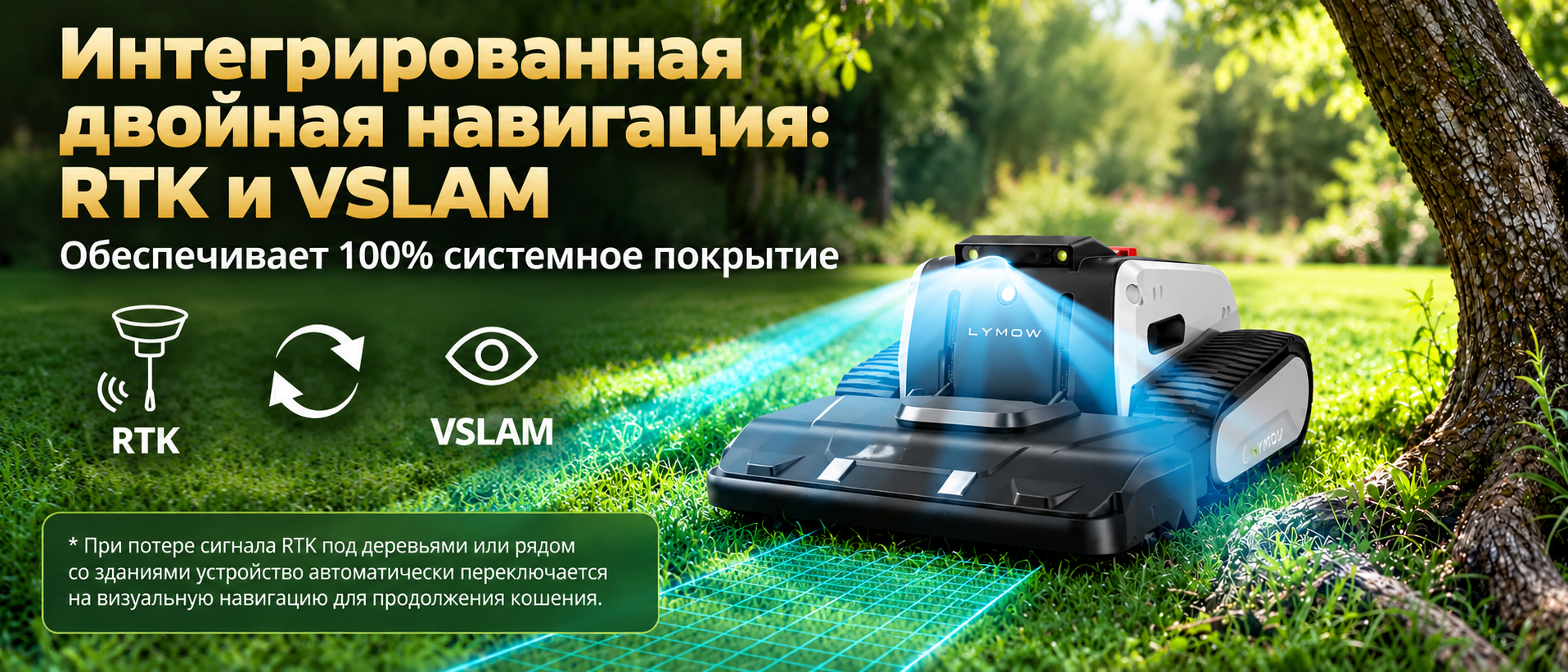 Навигация Lymow One Plus RTK VSLAM и обнаружение препятствий