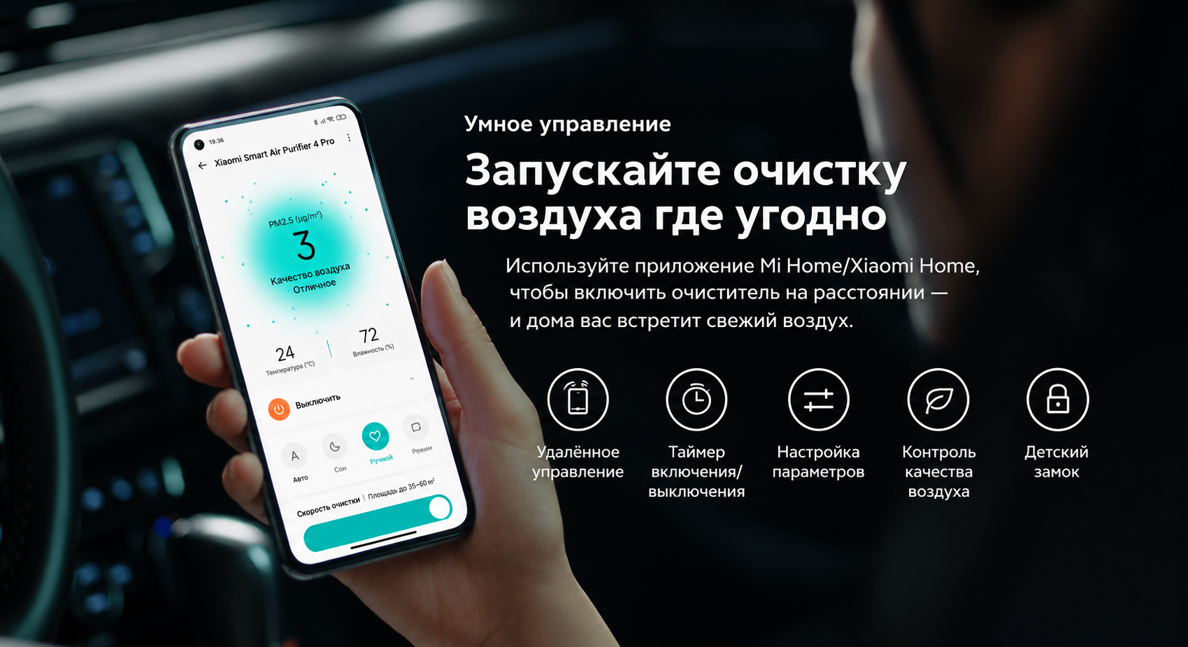 Xiaomi Smart Air Purifier 4 Pro Умное управление через Xiaomi Home Xiaomi Smart Air Purifier 4 Pro Умное управление через Xiaomi Home
