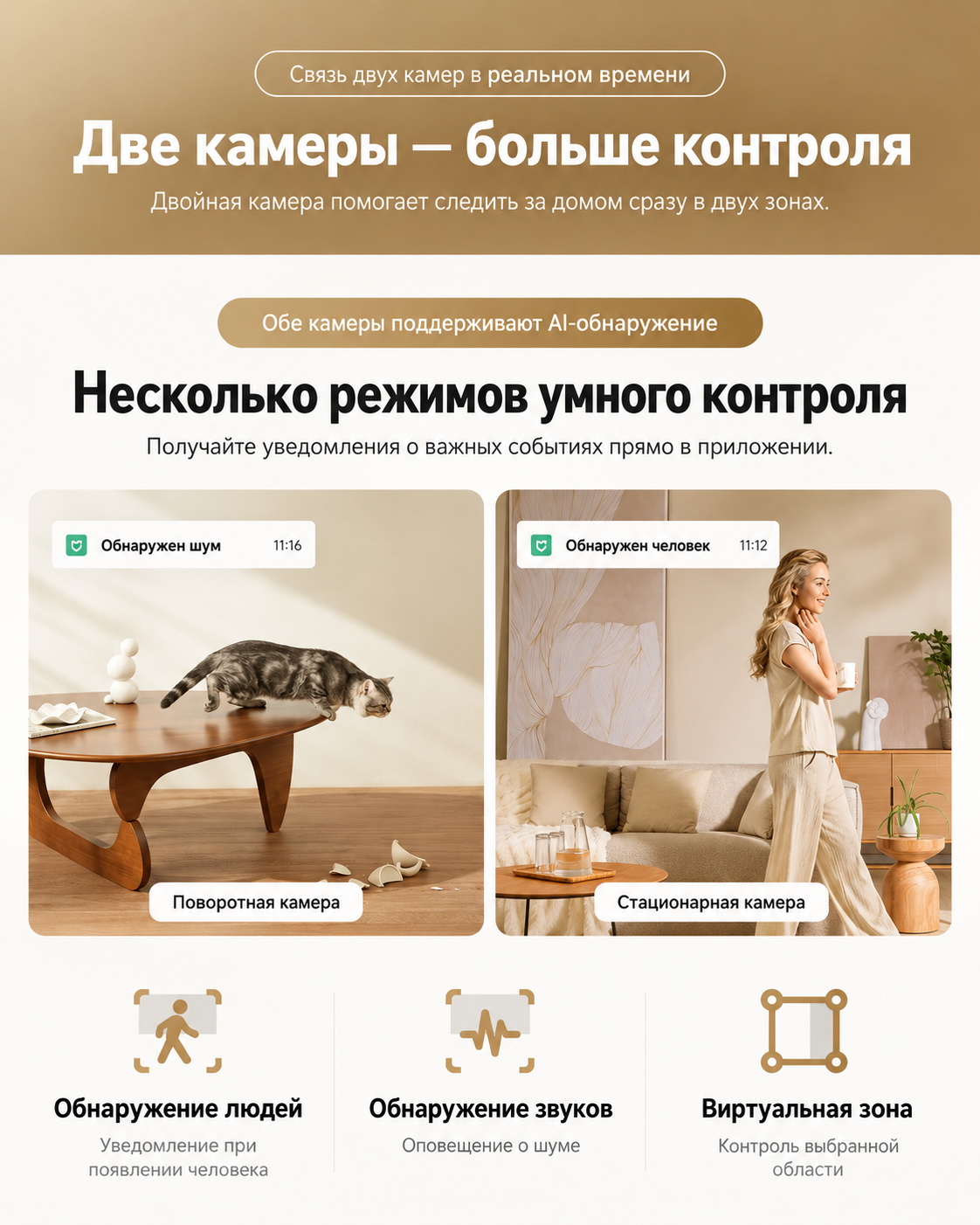 AI функции Mijia Smart Camera C300 Dual