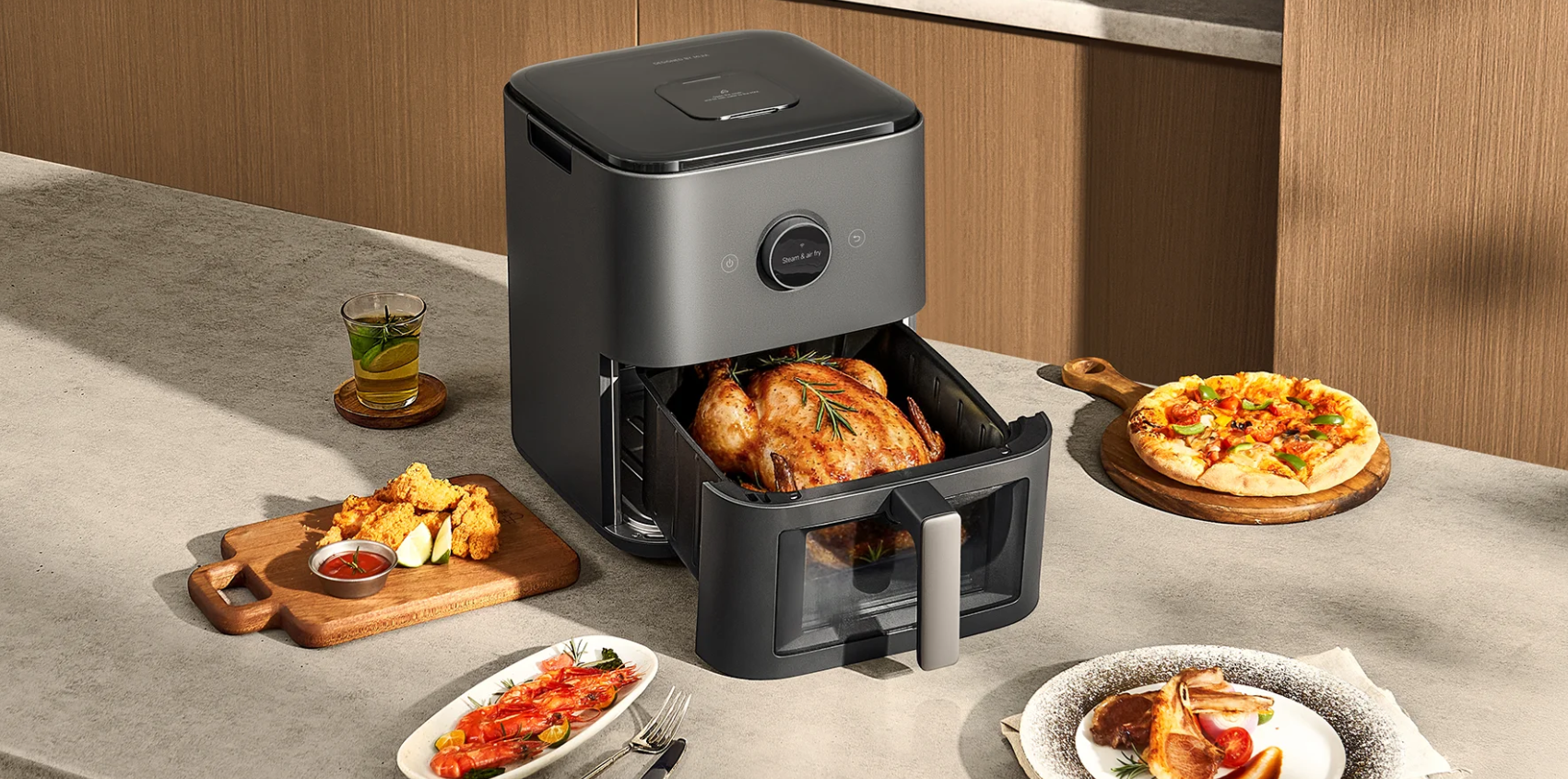 Режим Steam and Air Fry Xiaomi Mijia Smart Steam Air Fryer 7L