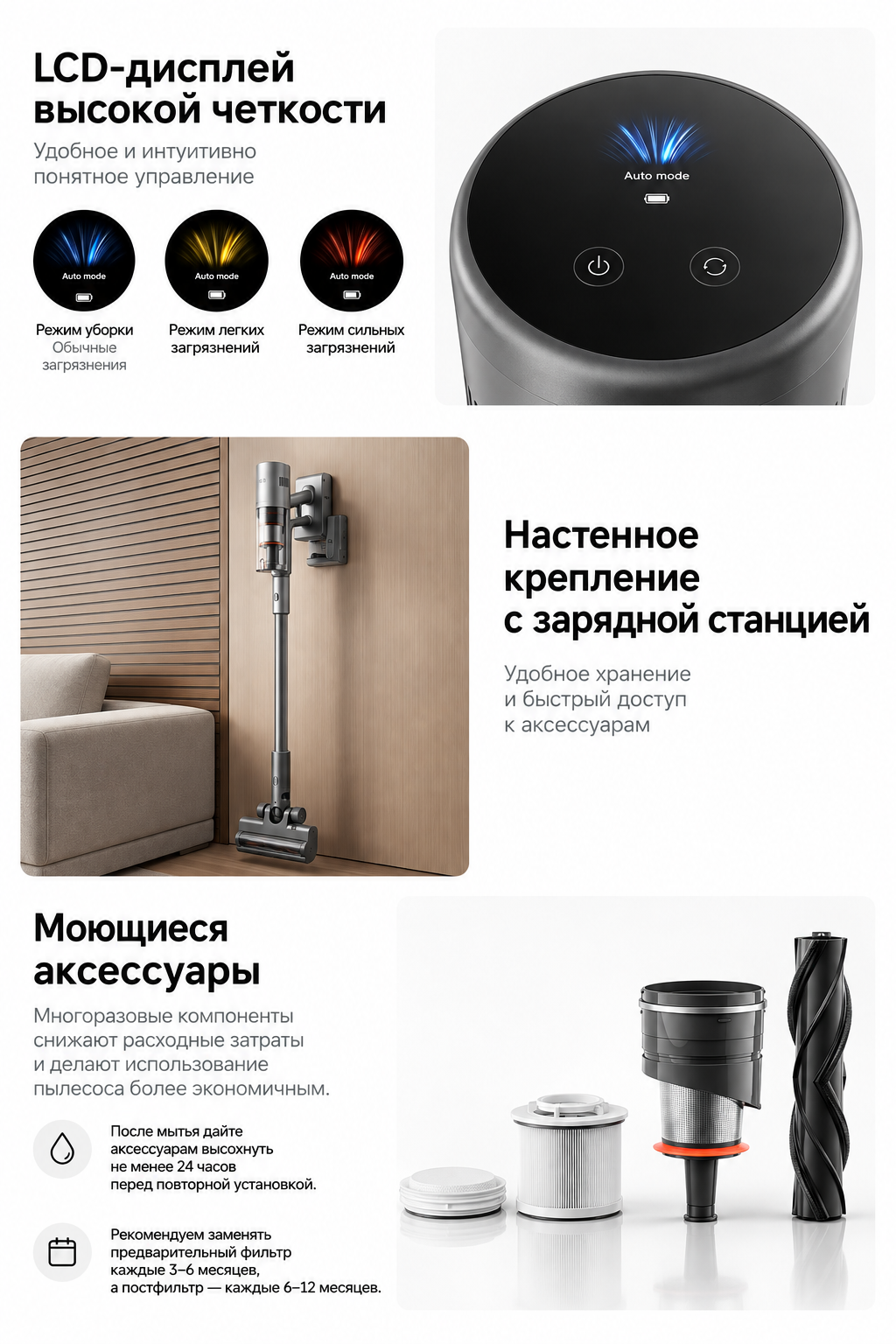 LCD-дисплей Xiaomi Mijia Vacuum Cleaner 4 Pro F204