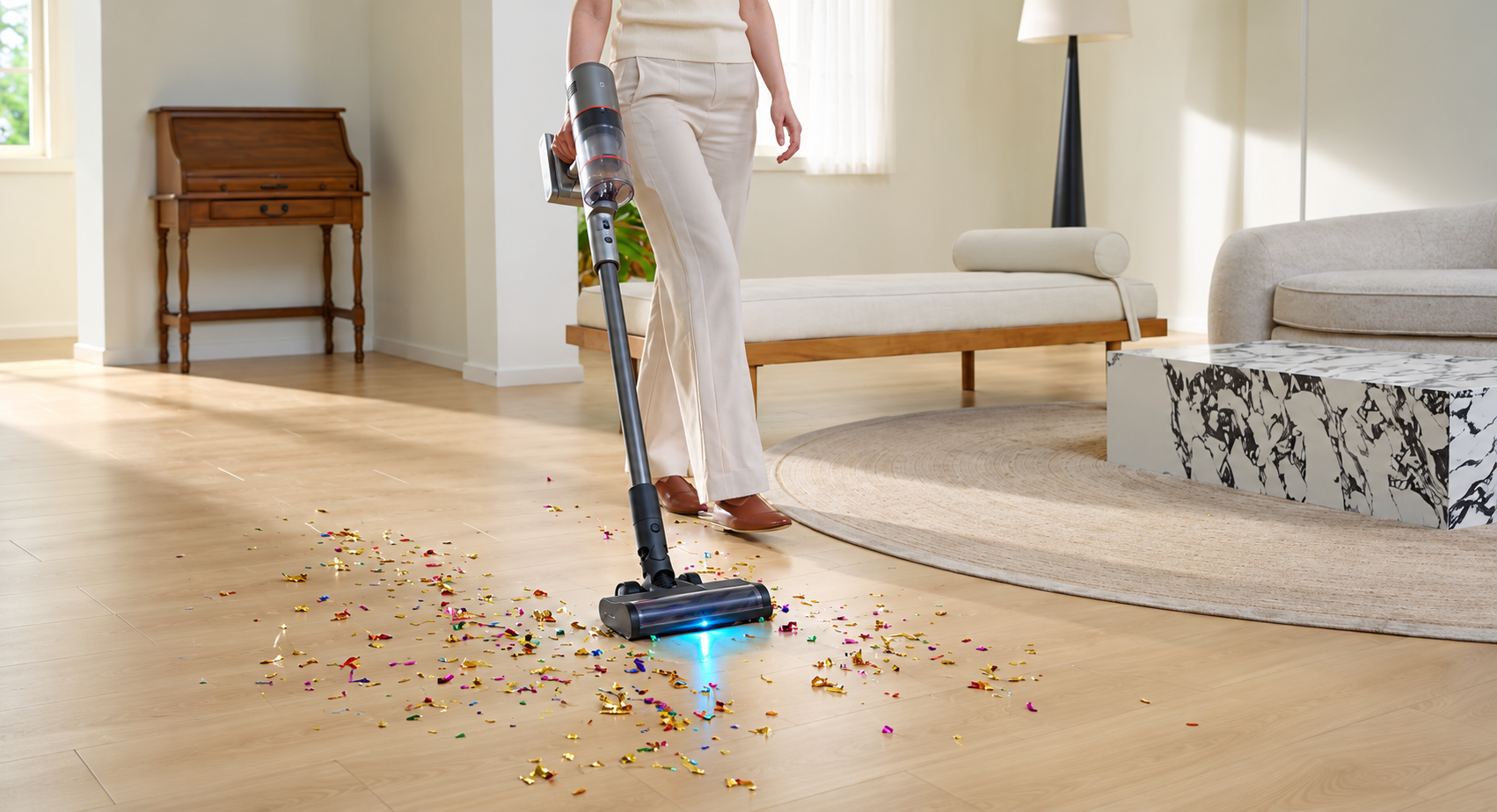 Синяя подсветка пыли 180 градусов Xiaomi Mijia Vacuum Cleaner 4 Pro