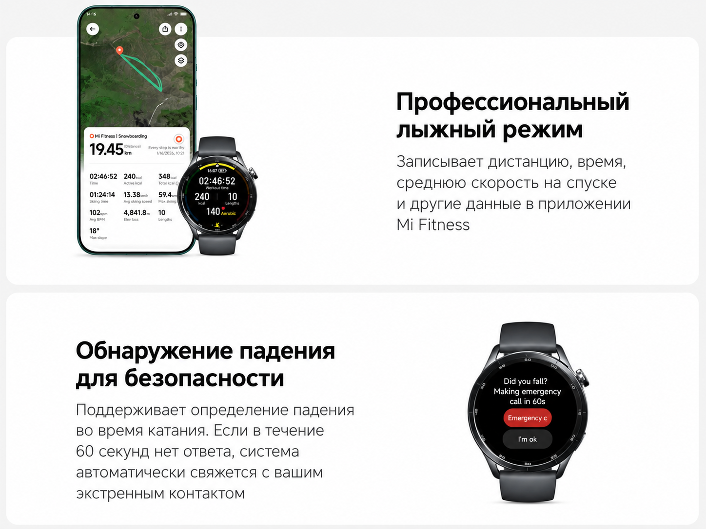 Офлайн-карты и GNSS навигация Xiaomi Watch S5